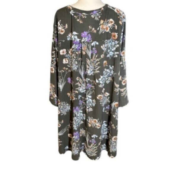 UMGEE| Dark Grey Floral Print Tunic Dress Size XL - Picture 10 of 12
